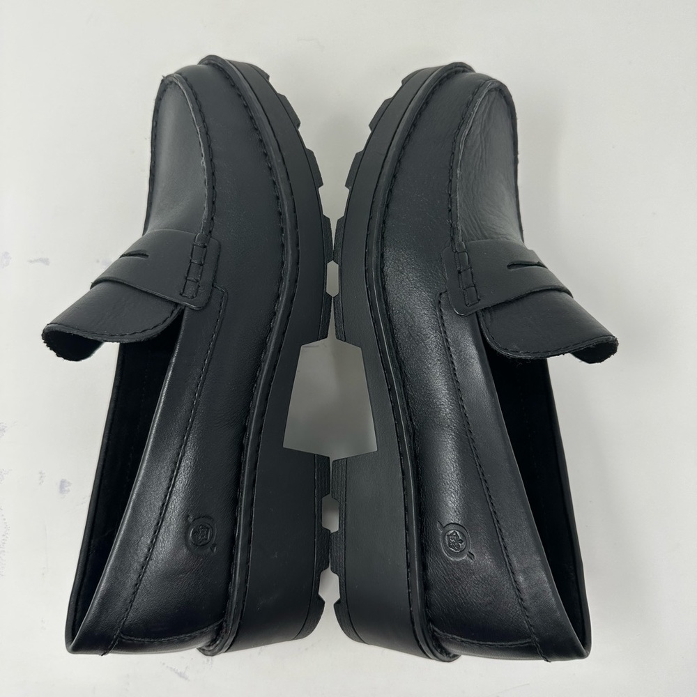 New Born - Carrera Leather Lug Sole Platform Penny Loafers size 9.5M - Picture 6 of 15